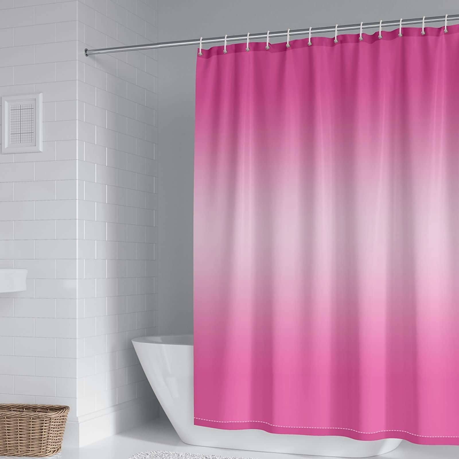 Rideau de douche dégradé rose pour créer une ambiance spa chez soi