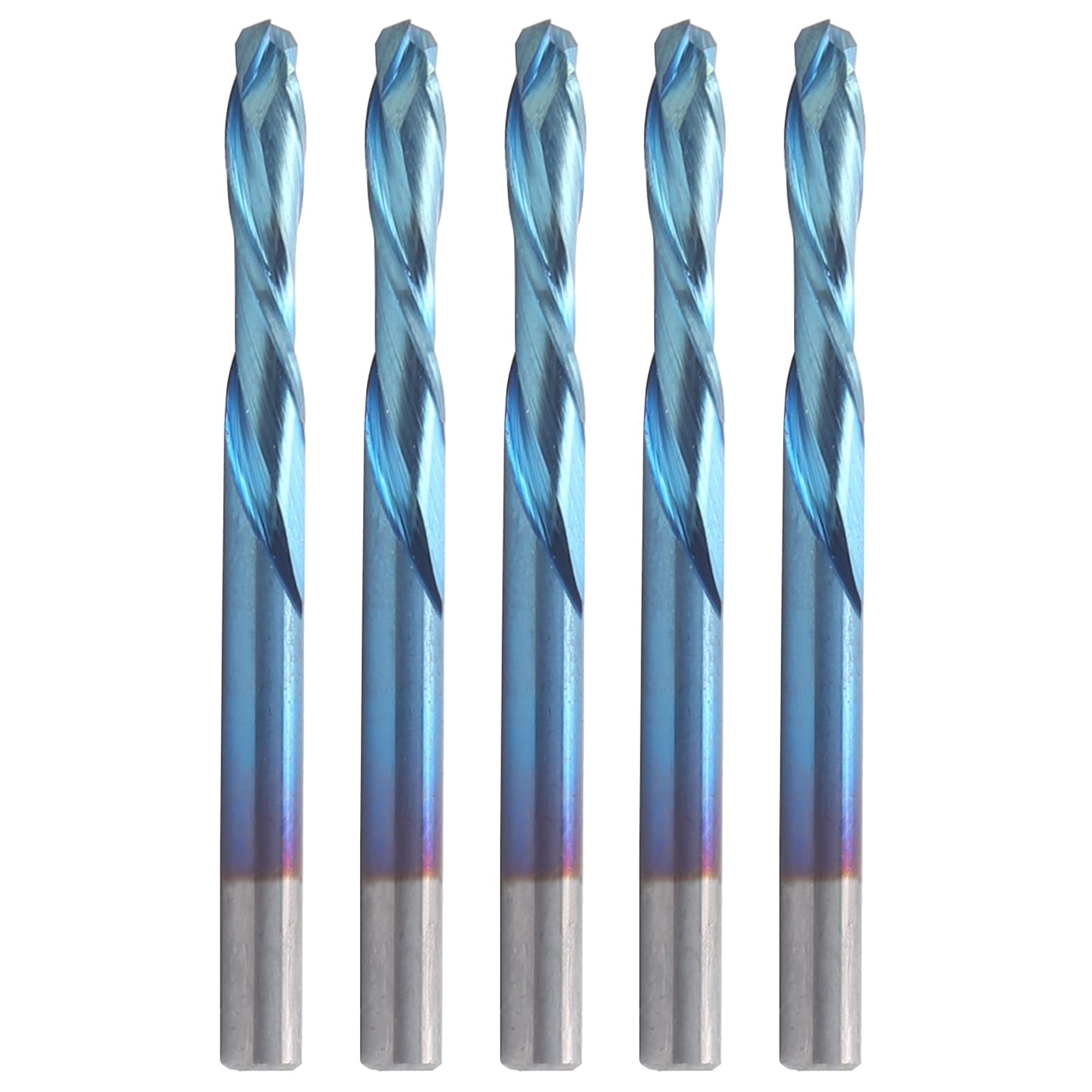 5Pcs Tungsten Steel Milling Cutter, Nano Blue Coating, Fast Chip Removal, for Cutting Metal, CNC Tool