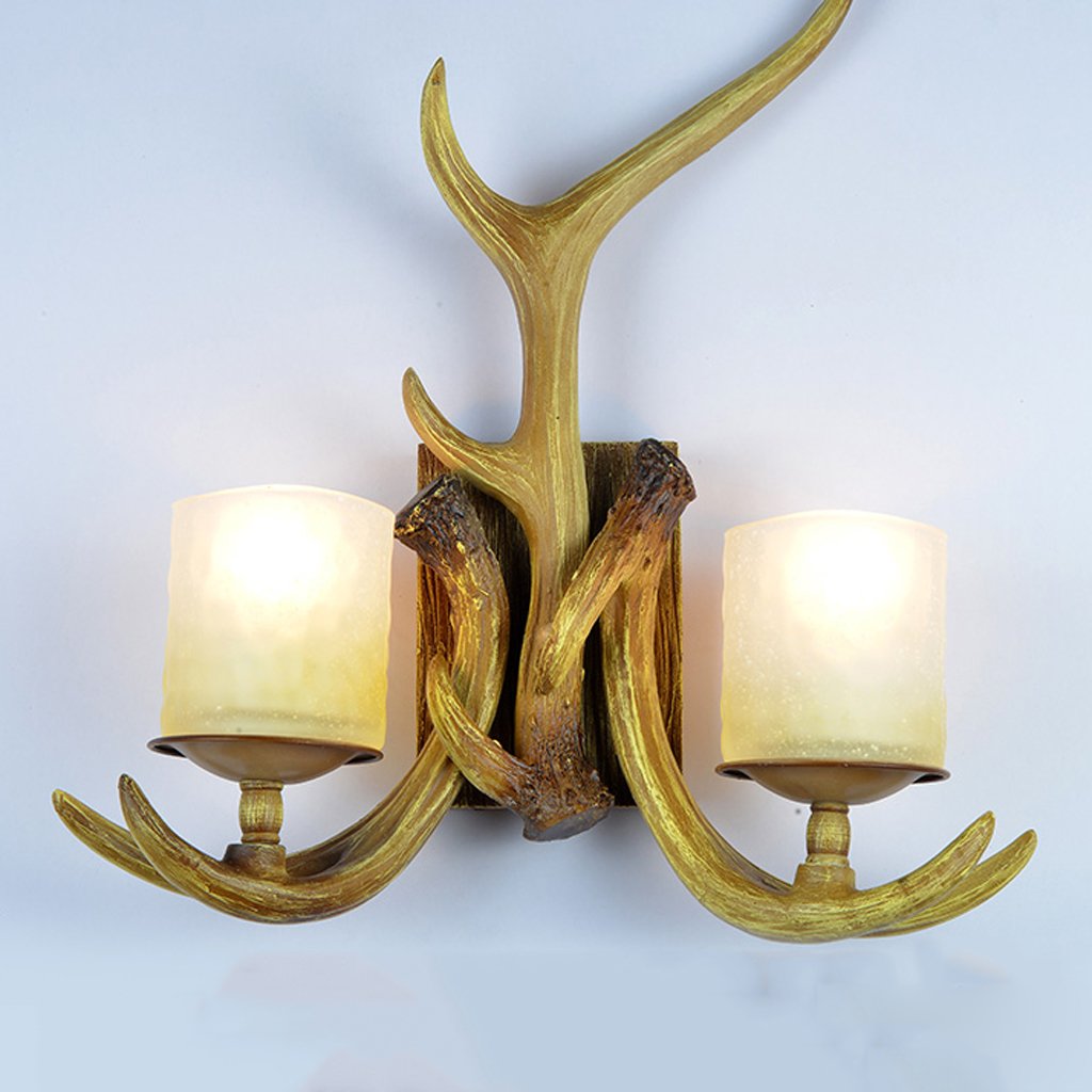 KXEcoLife Retro Antlers Chandelier Restaurant bar Bedroom Lights Internet Cafe Creative Personality American Village Hotel Lamps