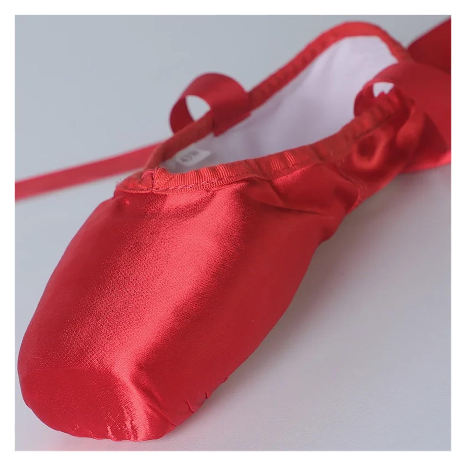 Zapatillas De Ballet Ballet Pointe Shoes,Satin Ballerina Ballet Shoes, Ballet Flats with Silicone Toe Pads and Ribbon for Girls Women(Red,40 (24cm))