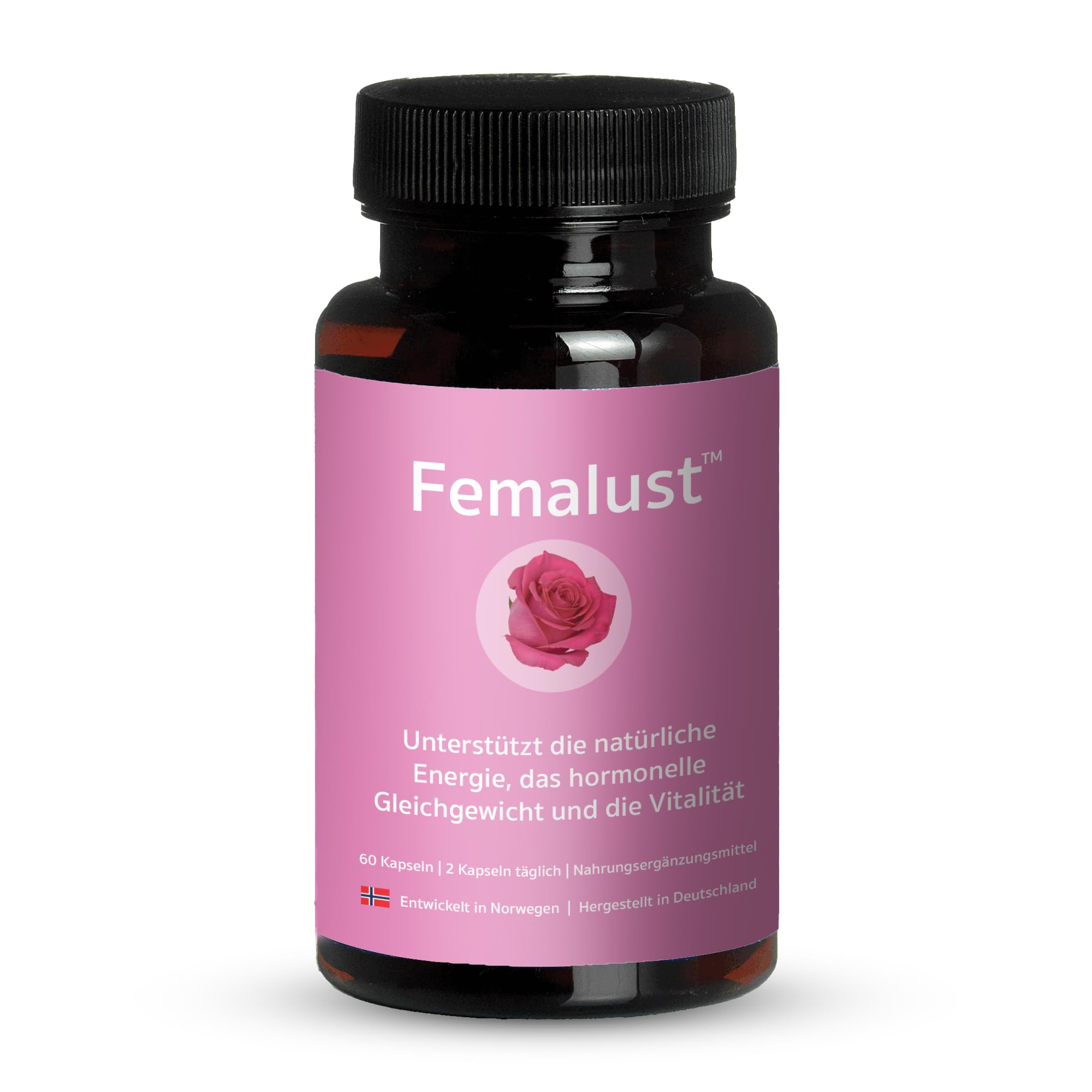 Femalust™ für weibliche Vitalität, Östrogen & Leidenschaft –Damiana, Panax ginseng,Muira Puama, Gokshura (Tribulus Terrestris), Vitamin D3, Vitamin E - Vegetarisch, gluten & laktosefrei - 60 Kapseln
