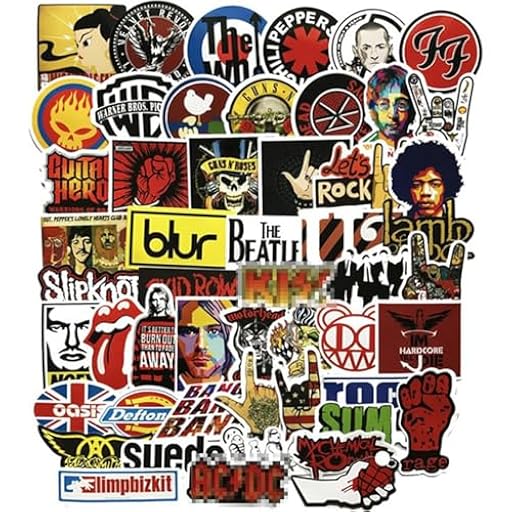 Zhlearda Rock Band Pegatinas, 104 unidades Rock Band Punk Stickers, Vinilo Impermeable, Coole Sticker, Heavy Metal Punk, Music Band Sticker Bomb para Guitarra, Portátil, Skateboard, Botella de Agua | Ya disponible en tu tienda friki favorita! En mundofriki.es! Zhlearda Rock Band Pegatinas, 104 unidades Rock Band Punk Stickers, Vinilo Impermeable, Coole Sticker, Heavy Metal Punk, Music Band Sticker Bomb para Guitarra, Portátil, Skateboard, Botella de Agua | Ya disponible en tu tienda friki favorita! En mundofriki.es!