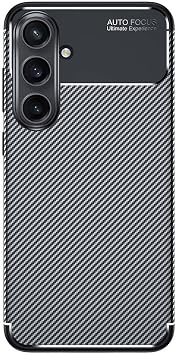 حافظة سيليكون كربونية سوداء أصلية متوافقة مع Spia Samsung Galaxy S24 FE (متوافقة مع Samsung Galaxy S24 FE، أسود)