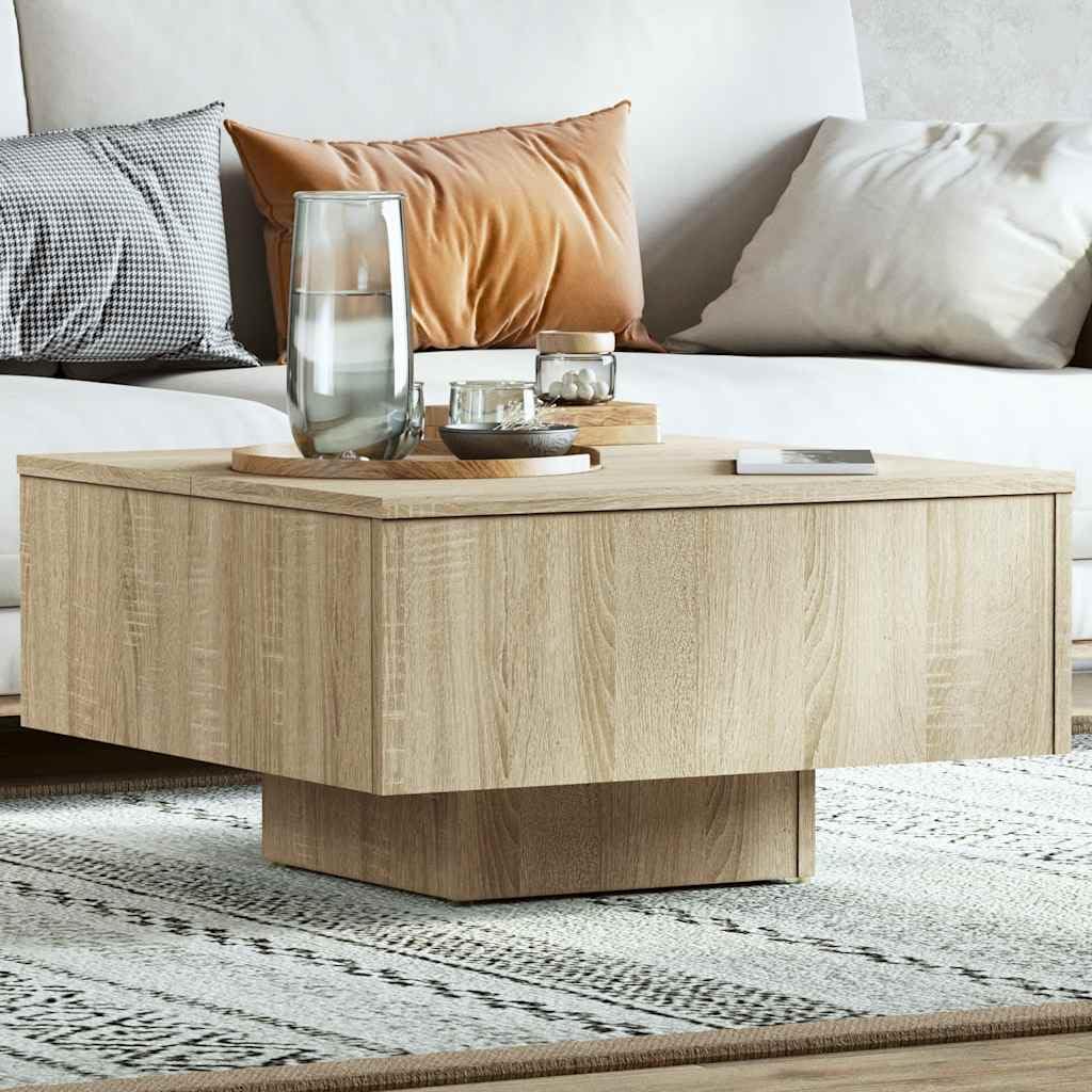 Générique Couchtisch, Eiche Sonoma, 60 x 60 x 31,5 cm | Robuste Oberseite, Pflegeleicht mit feuchtem Tuch abwischbar, stabil und langlebig, für Wohnzimmer