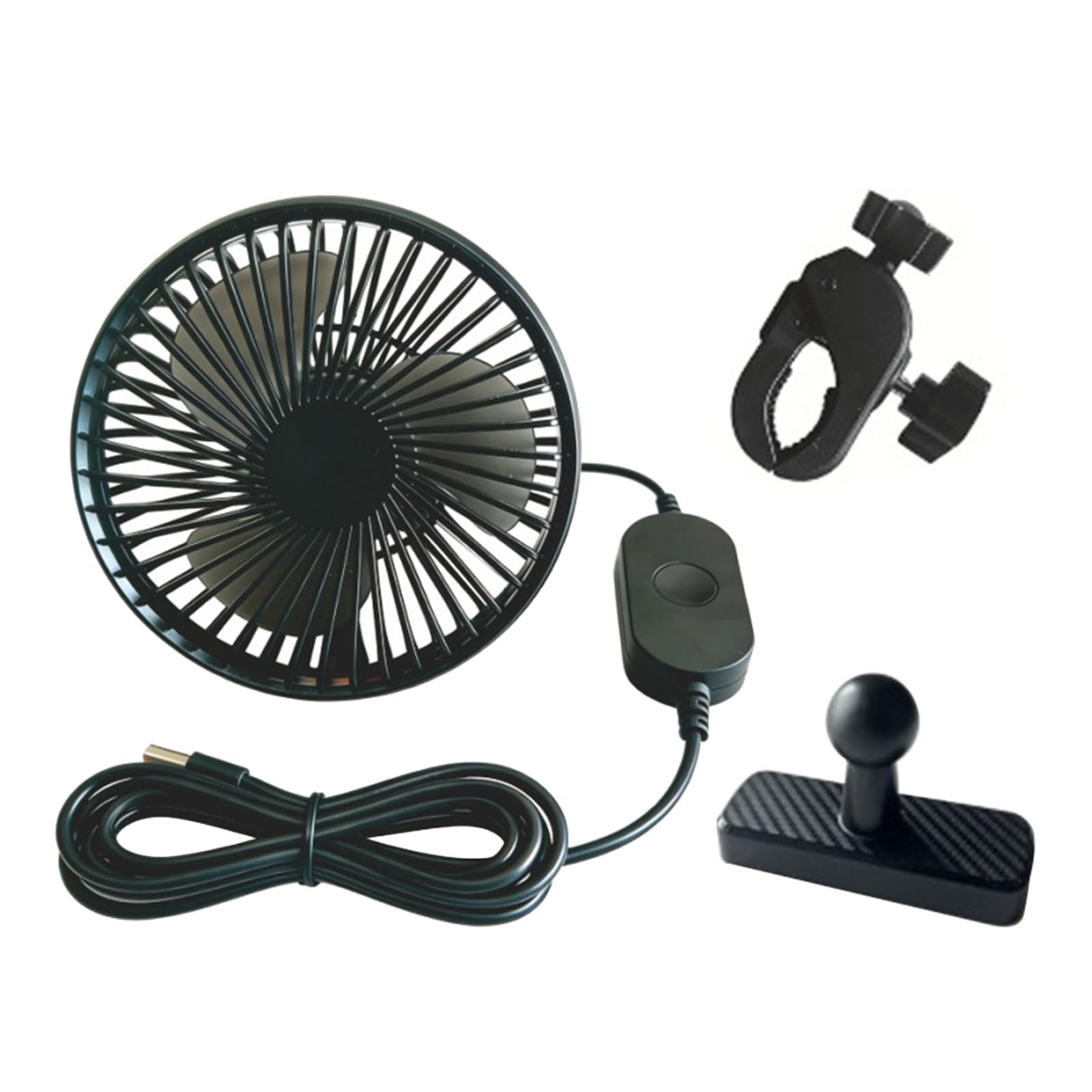PANGBOER Multipurpose USB Electric Fan with 3 Mode Efficient Cooling Device Quiet Brushless Fan for Plant Vehicles Workstation Clip