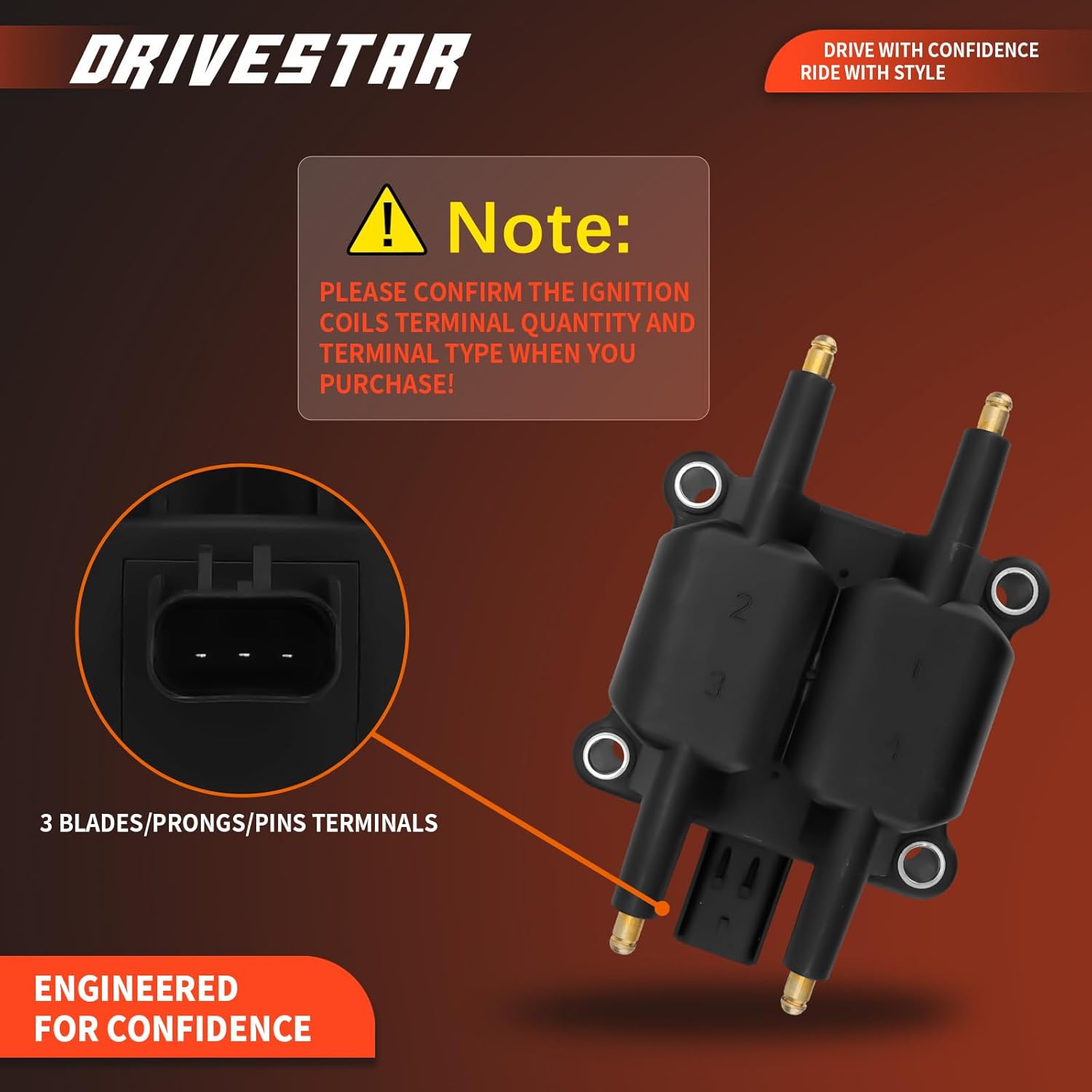 DRIVESTAR Ignition Coil Pack Compatible for Dodge Ram 1500 Ram 2500 Caravan Stratus Avenger Chrysler Sebring PT Cruiser Jeep Liberty Plymouth Neon 2.4L 2.0L 8.0L 1.6L UF183 UF410