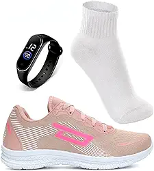 Tênis Feminino Academia Caminhada Corrida Leve Confortável + Relógio Digital + Meia