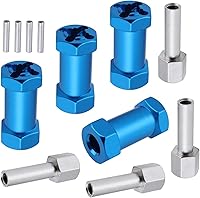 Vista 14 de Hobbypark - Paquete de 4 cubos de transmisión hexagonal de rueda de 0.472 in, acoplador combinador de aluminio de 0.591 in, extensión de Azul