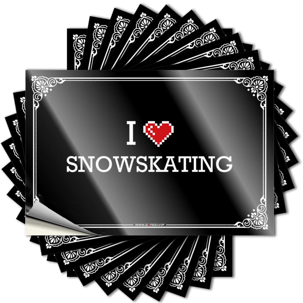 I Love Snowskating Coastal Mens Room Decor - Sticker Case Removable Vinyl Decal(8X12CM)