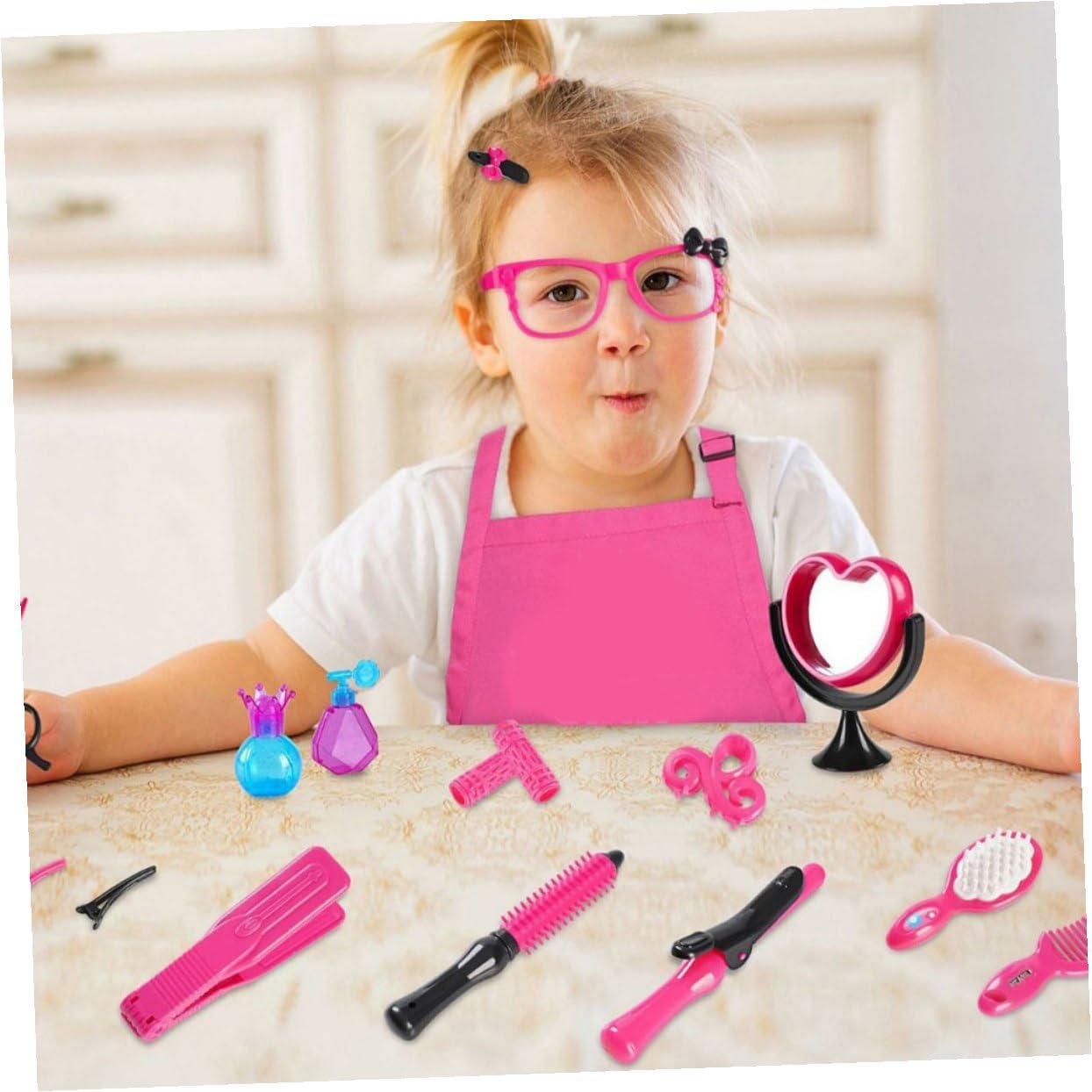TOYANDONA 2 set Parrucchiere per Kit Salone Leggero e Sicuro Accessori per Styling e Coordinazione Occhio Mano per Bambine e Stimola e Apprendimento Pratico