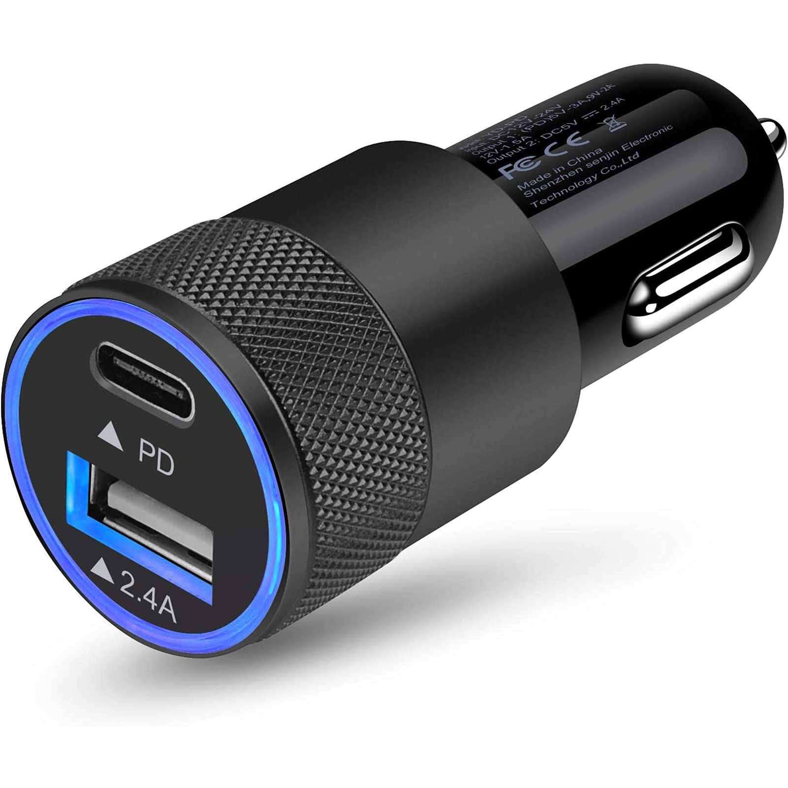 USB Cシガーソケット 32W usb-c カーチャージャー 2ポート 車載充電器 コンパクトサイズ 耐久性 急速充電器 Type C カーチャージャー 12V/24V車対応 USB 車充電器 iPhone 17/16/15/14/13/SE/12/11/X/8 Xperia Samsung iPadなどに対応