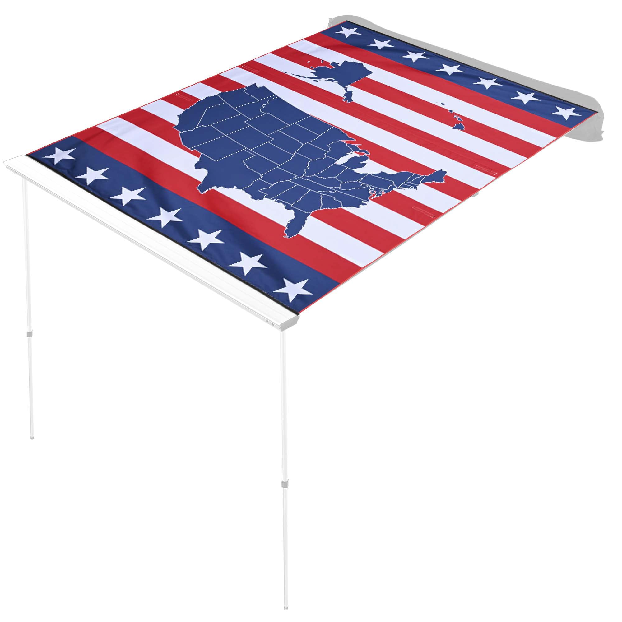 LAGardenYescom 6.5x7.8 Ft Car Side Awning Top Replacement Rooftop Tent SUV Outdoor Camping US Map