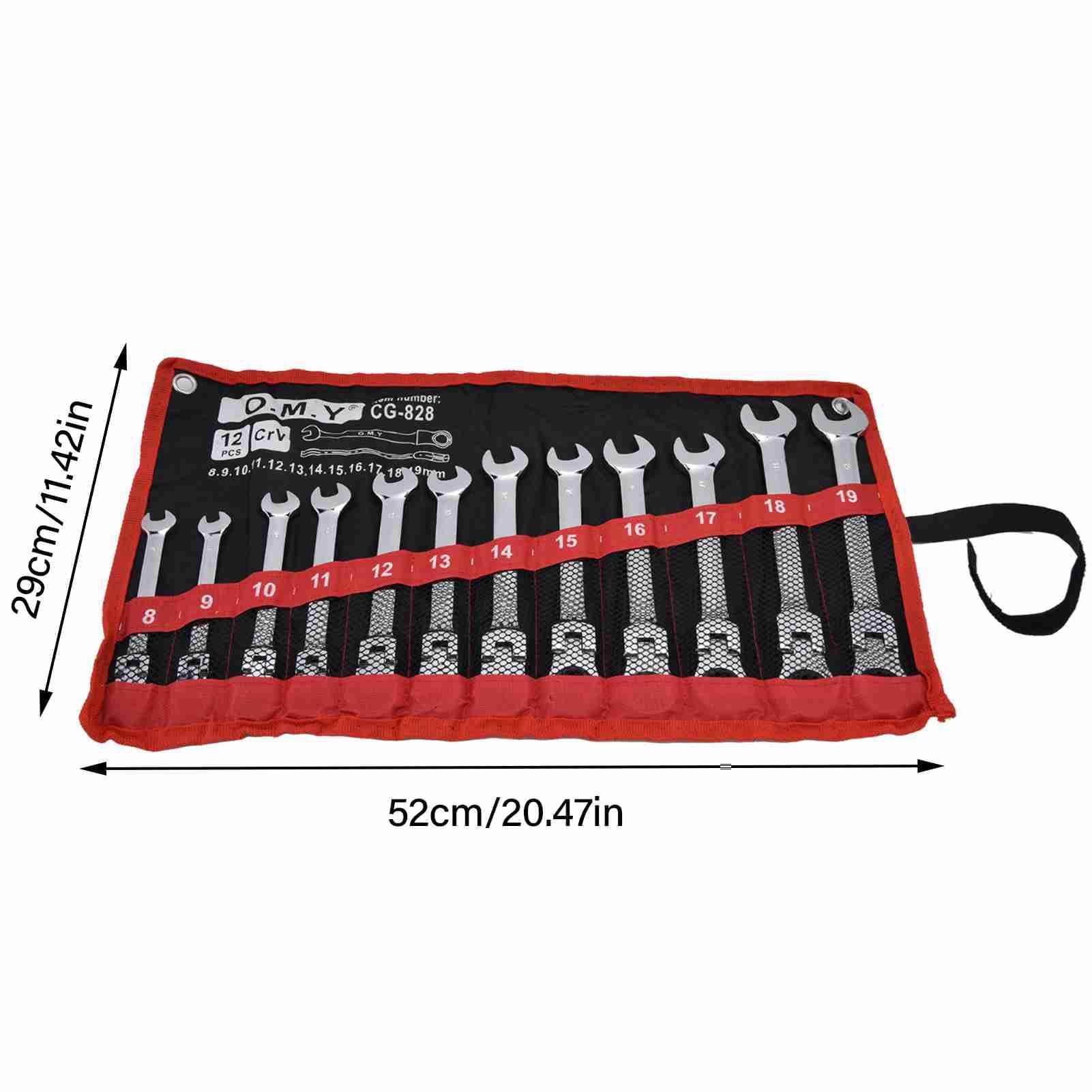 FLEXMAN 12 Częściowy Zestaw Kluczy Grzechotkowych, 8 mm 19 mm 72 Zęby Grzechotka Stalowa, Elastyczna Metryczna Grzechotka Z Elastyczną Główką, 5 Biegowy Zestaw Kluczy Płasko Oczkow (ruchoma głowa)