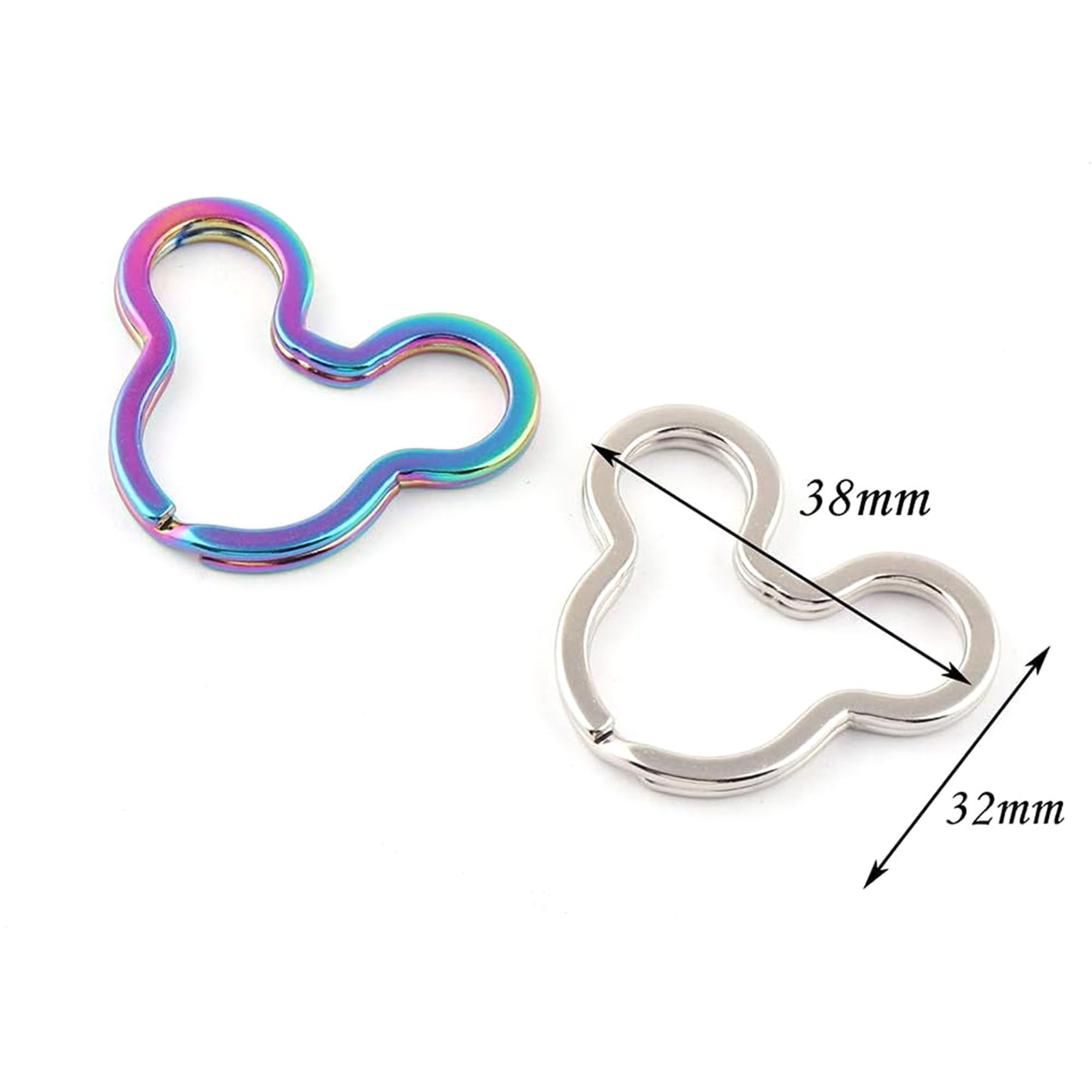 Rainbow Split Key Rings Key Chain Supplies,Jump Ring Metal Key Ring Charm,DIY Leather Craft Key Fob Hardware 10pcs (Rainbow)