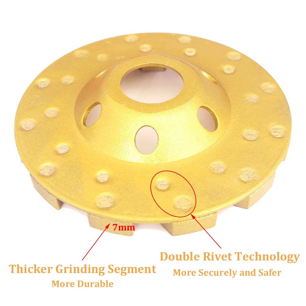 Meule Diamantée BGTEC 115 Mm - 14 Segments Turbo Pour Marbre, Béton, Maçonnerie, Ponçage à Sec Ou à L'eau