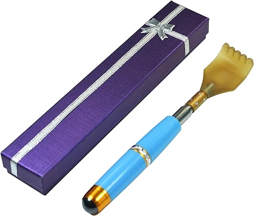 X-SHIYUN Rascador telescópico de espalda, rascador telescópico portátil extensible Masajeador de manos con asas, masajeador de acupuntas magnético