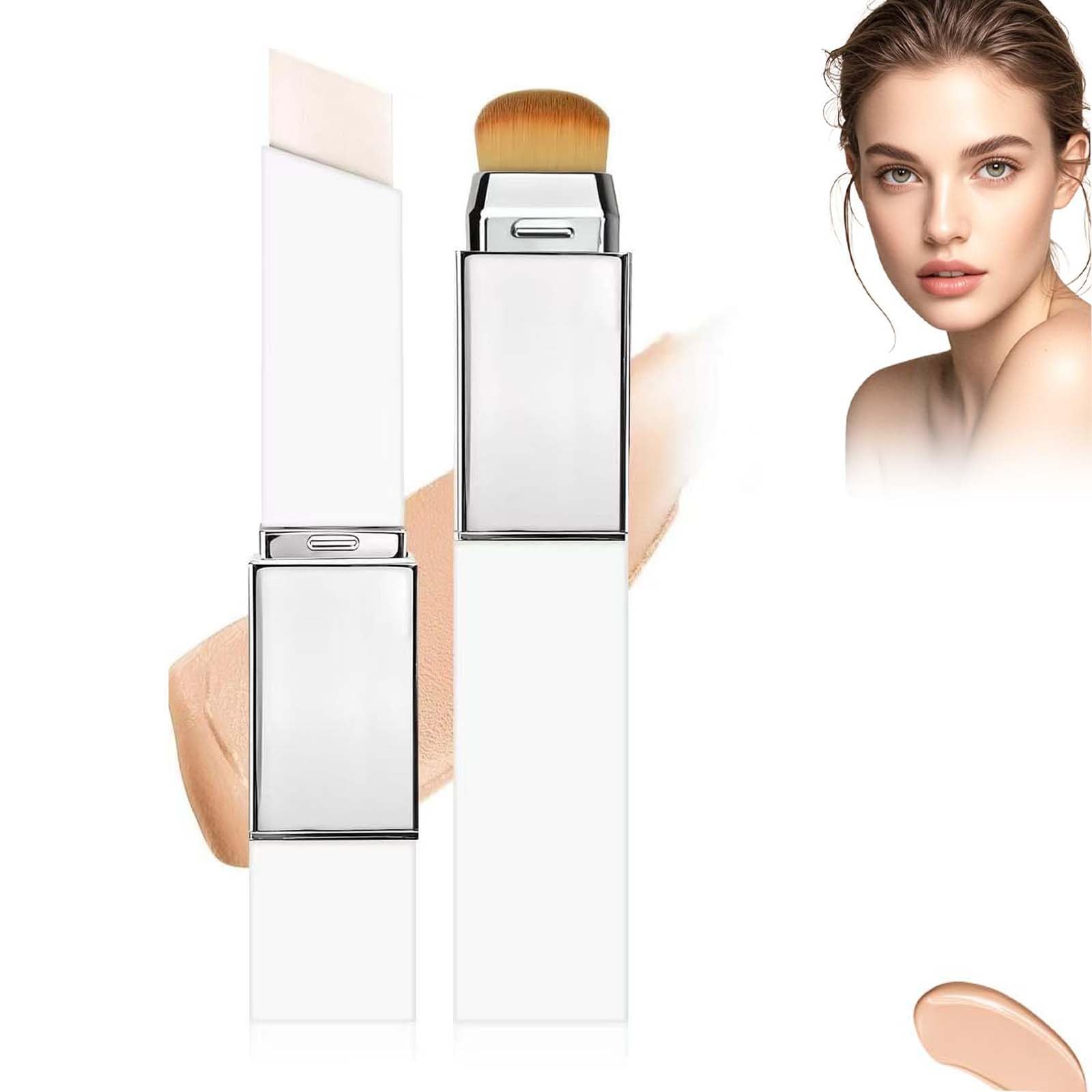 Color Changing Foundation Stick mit Bürste, 2in1 Korean Foundation Make up, Mehrzweck Cover Cream Farbwechselndes Foundation-Stick, Waterproof Long-Lasting für Alle Hauttypen (Natur)