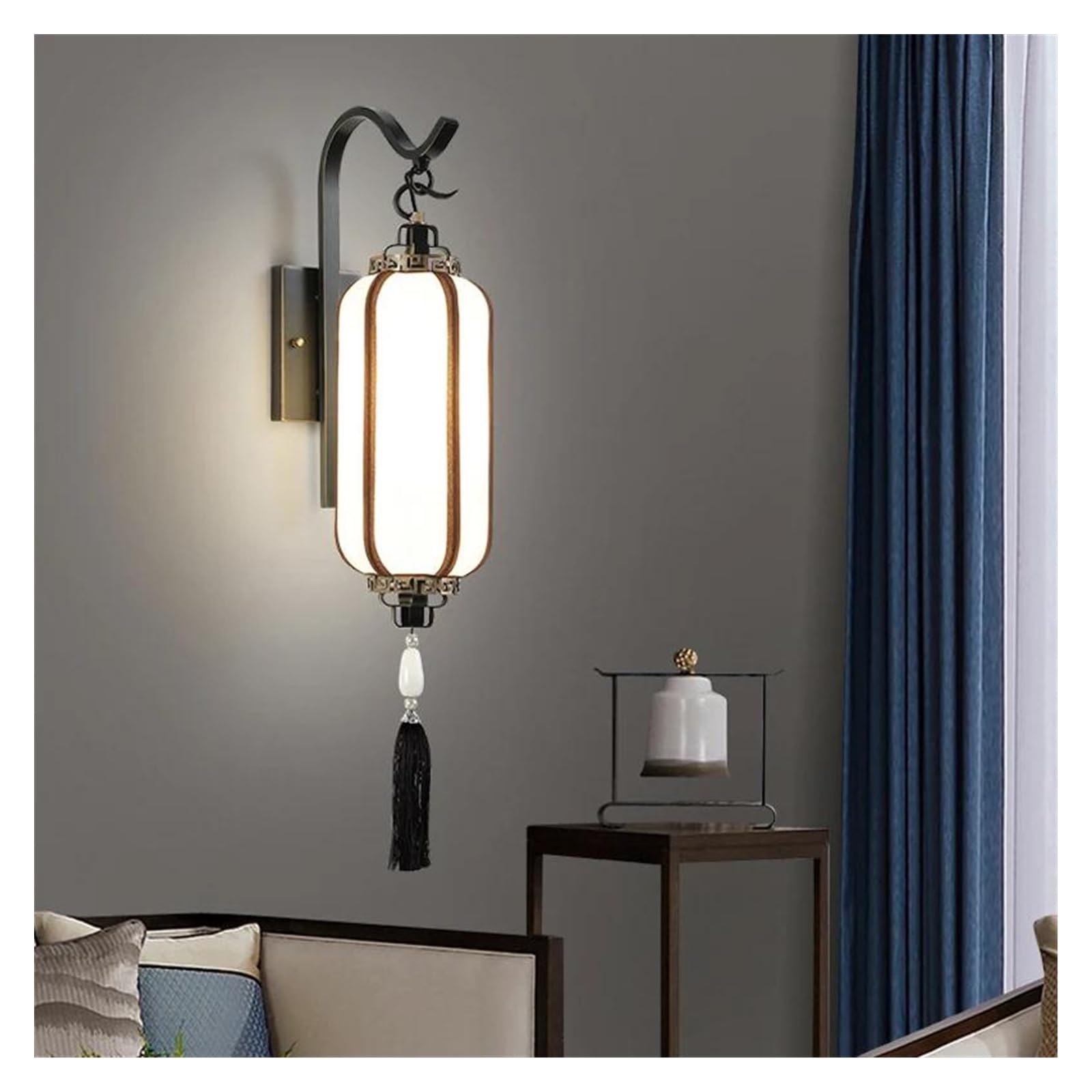 ZTCHSENZT Wall Sconces, Chinese Style All Copper Wall Lamp Living Room Tv Background Lights Bedroom Bedside Lighting Study Corridor Decorative