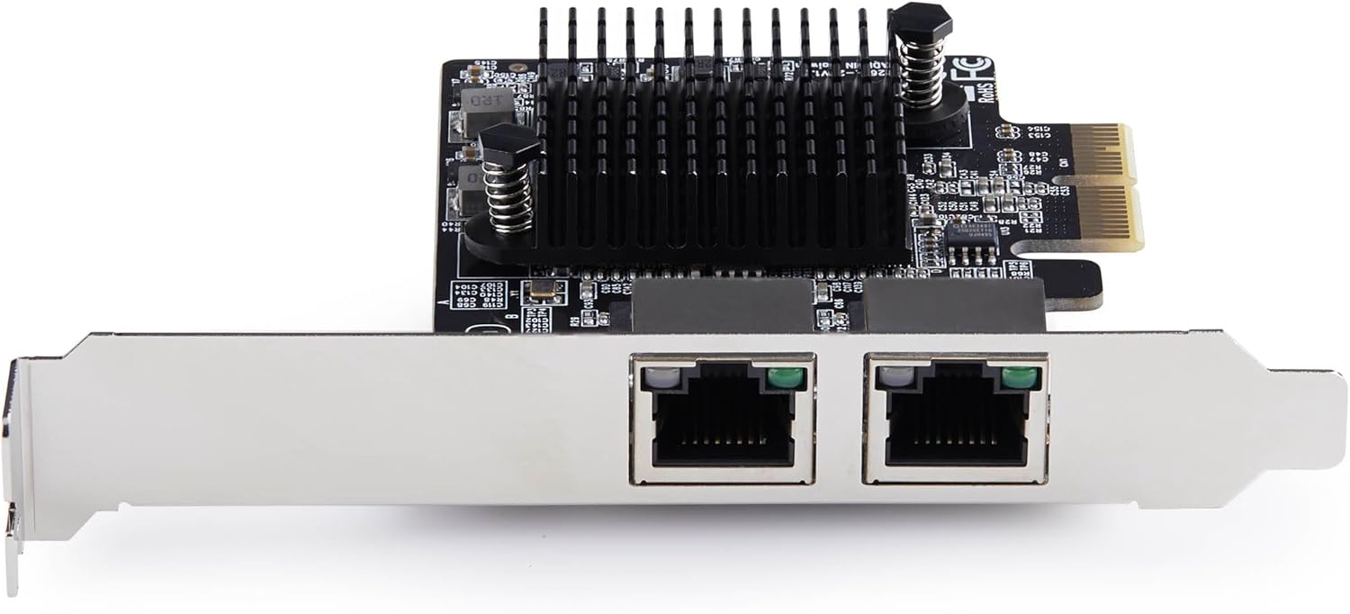 StarTech.com 2-Port 5G Gigabit PCIe Network Adapter Card, PCI Express LAN Card, Realtek RTL8126, Windows and Linux, TAA