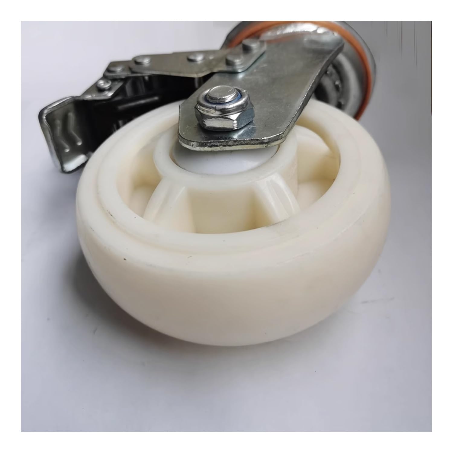 Ruote con Perno filettato M20 - Set di 4 Ruote girevoli in Nylon per impieghi gravosi da 4/5/6 Pollici con Freno per macchinari industriali e Attrezzature. Ruote con Cuscinetti Ideali per la