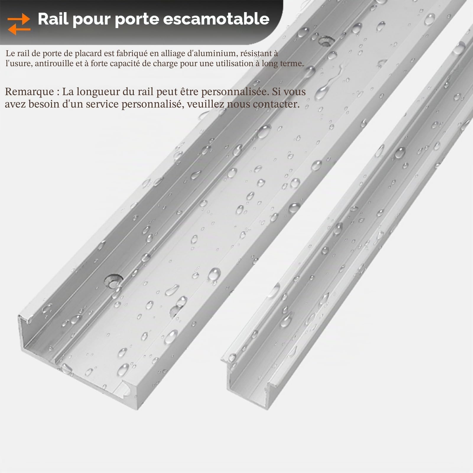 Kit de quincaillerie invisible pour porte coulissante avec mécanisme de fermeture douce pour portes de placard modernes et portes escamotables