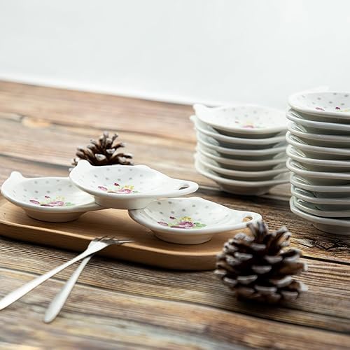 Miniatura 4 de Sizikato 4 piezas de porcelana para bolsitas de té, posavasos con forma de tetera, platillo en forma de tetera, reposa cuchara, plato de condimento