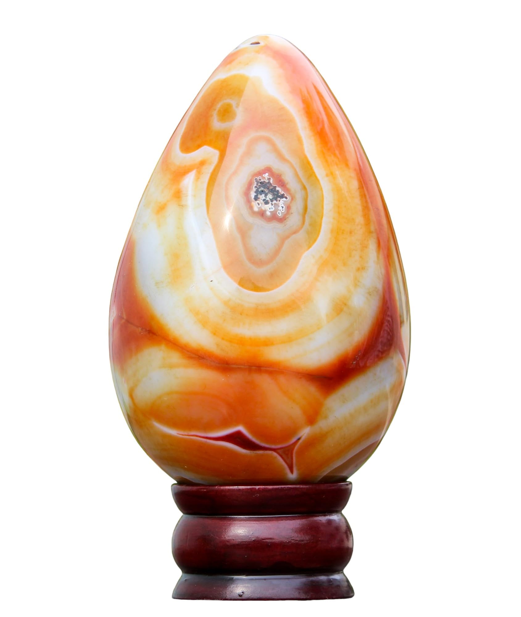 A+Huevo de piedra grande metafísica curativa de chakras de cristal de cornalina con bandas rojas naturales pulidas (140 mm/1360 g) para meditación, Feng Shui, aura, para interiores, decoración del