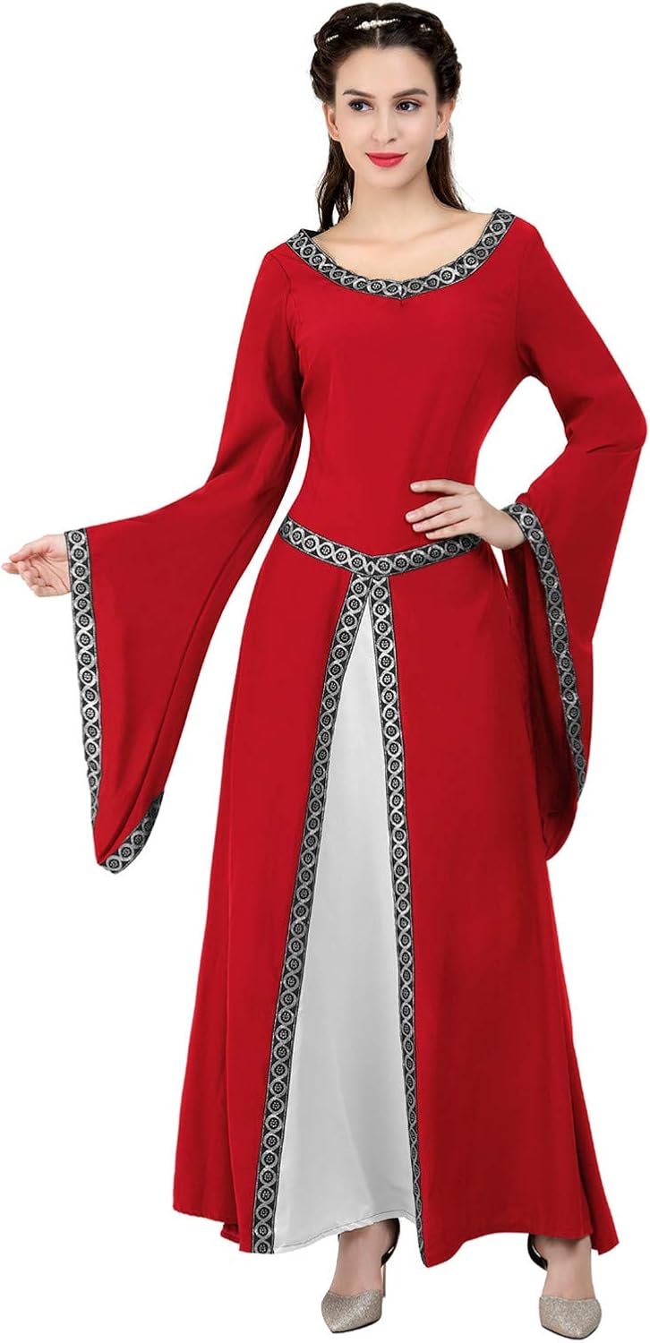 Kranchungel Renaissance Medieval Costume Dress: Women Renaissance Irish Wench Peasant Dress for Ren Faire Themed Parties - Image 3