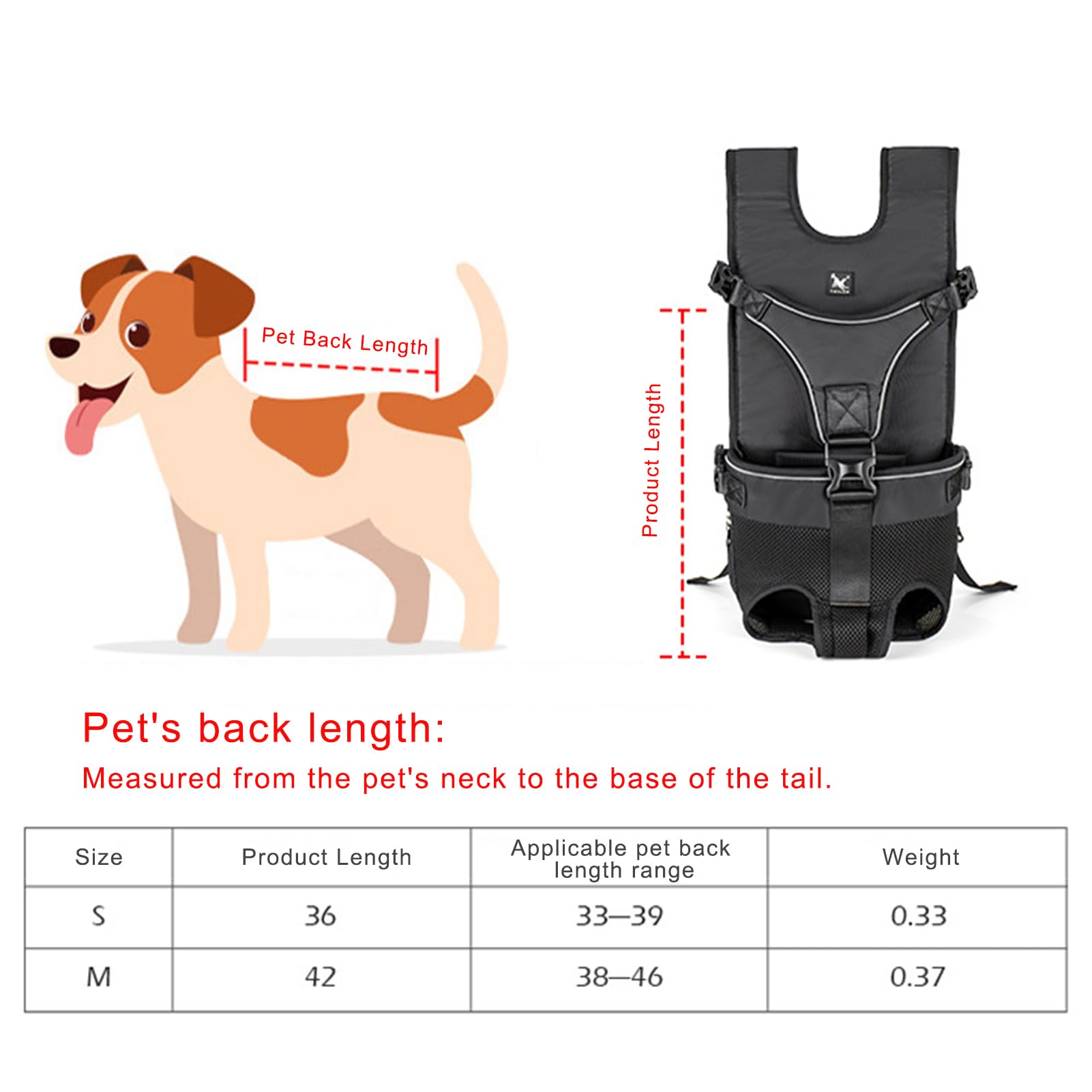 Mochila para mascotas, impermeable, portaperros ajustable para viajes con perros medianos y pequeños (GR-M)