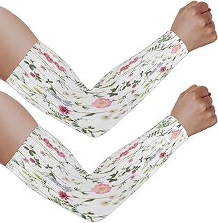 Mangas de braço com proteção solar UV para homens e mulheres, mangas de flores protegem os braços esportes mangas de braço proteção solar mangas de braço capa protetora UV, Flores