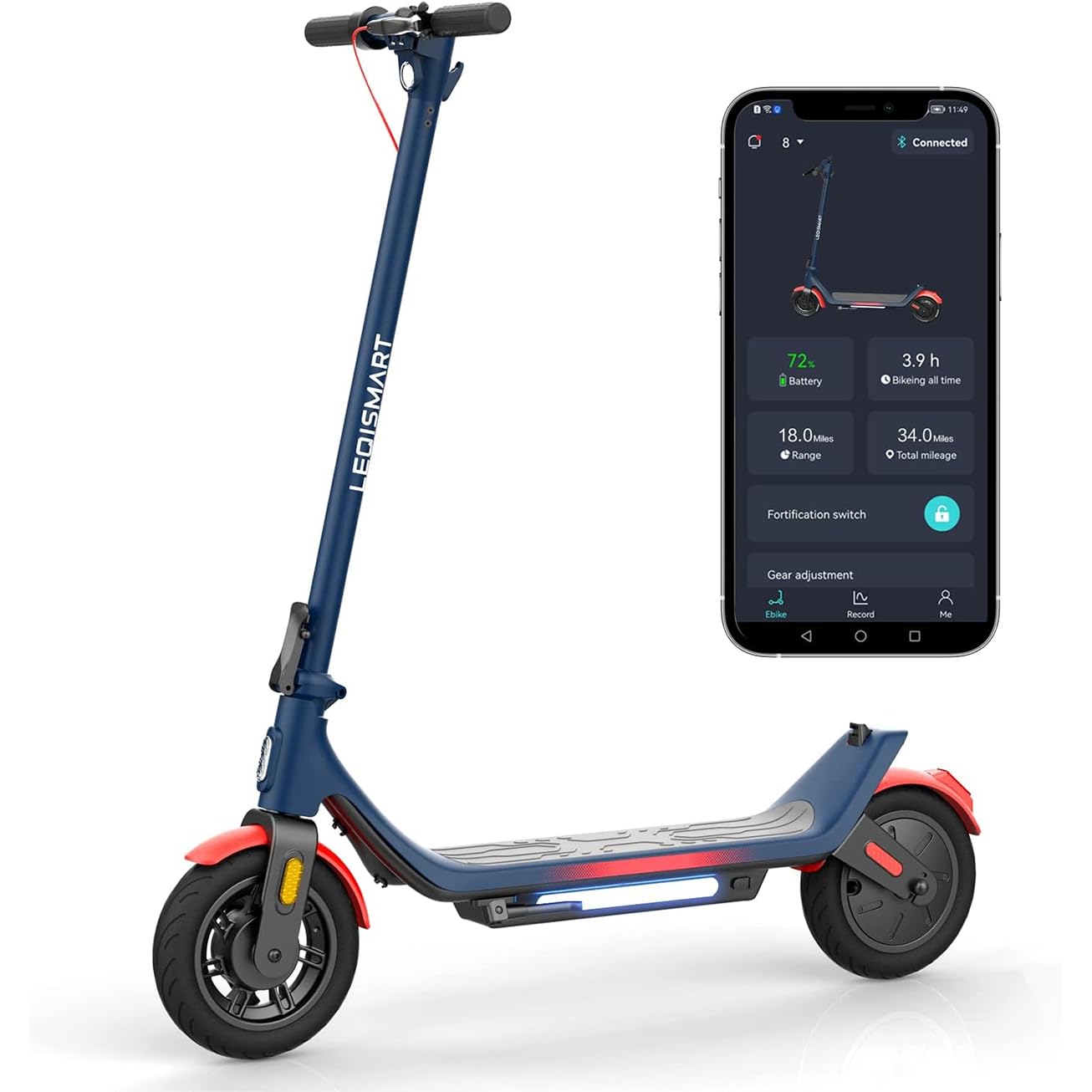 Trottinette Électrique Pliable Ninebot D18E, Pneus Pneumatiques De 10