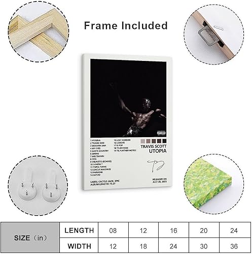 Miniatura 4 de MOOWI Travis - Póster de Scott Utopía para dormitorio, estética, lienzo, decoración de pared, 08 x 12 pulgadas (7.9 x 11.8 in)