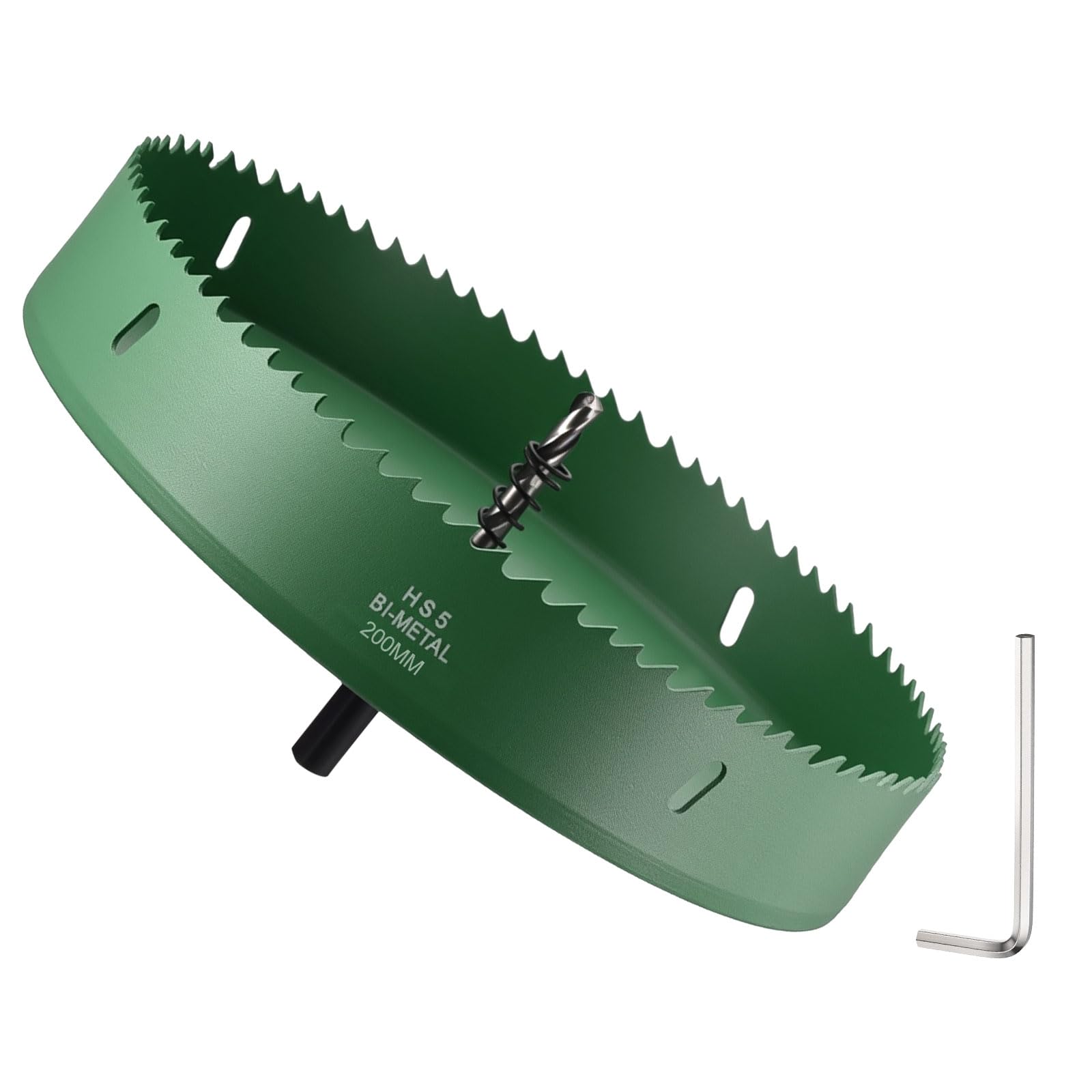 DTGN 7-7/8" Bi-Metal Hole Saw M42 HSS - 200mm Hole Cutter - Good for Thick Stainless Steel/Alloy/Aluminium/Brass/Copper - Green