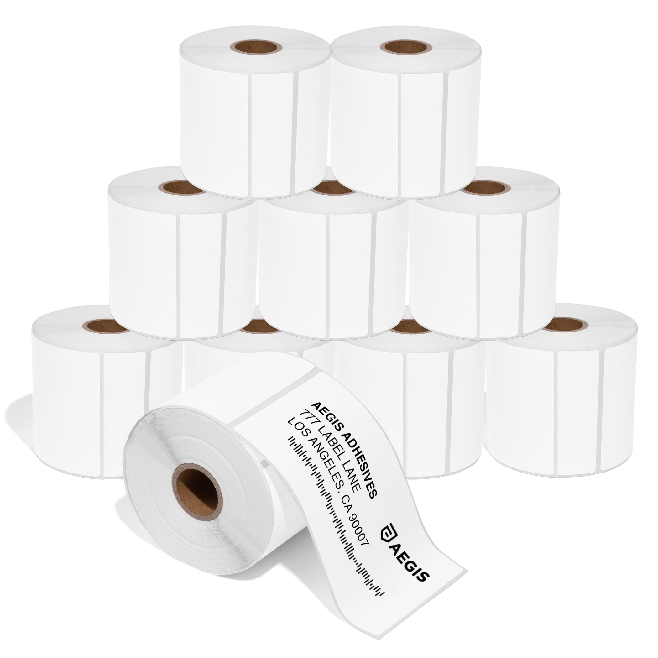 Aegis Adhesives - 3" X 5" Direct Thermal Shipping Labels Compatible with Rollo, Zebra, and Other Desktop Label Printers (10 Rolls, 300/Roll)