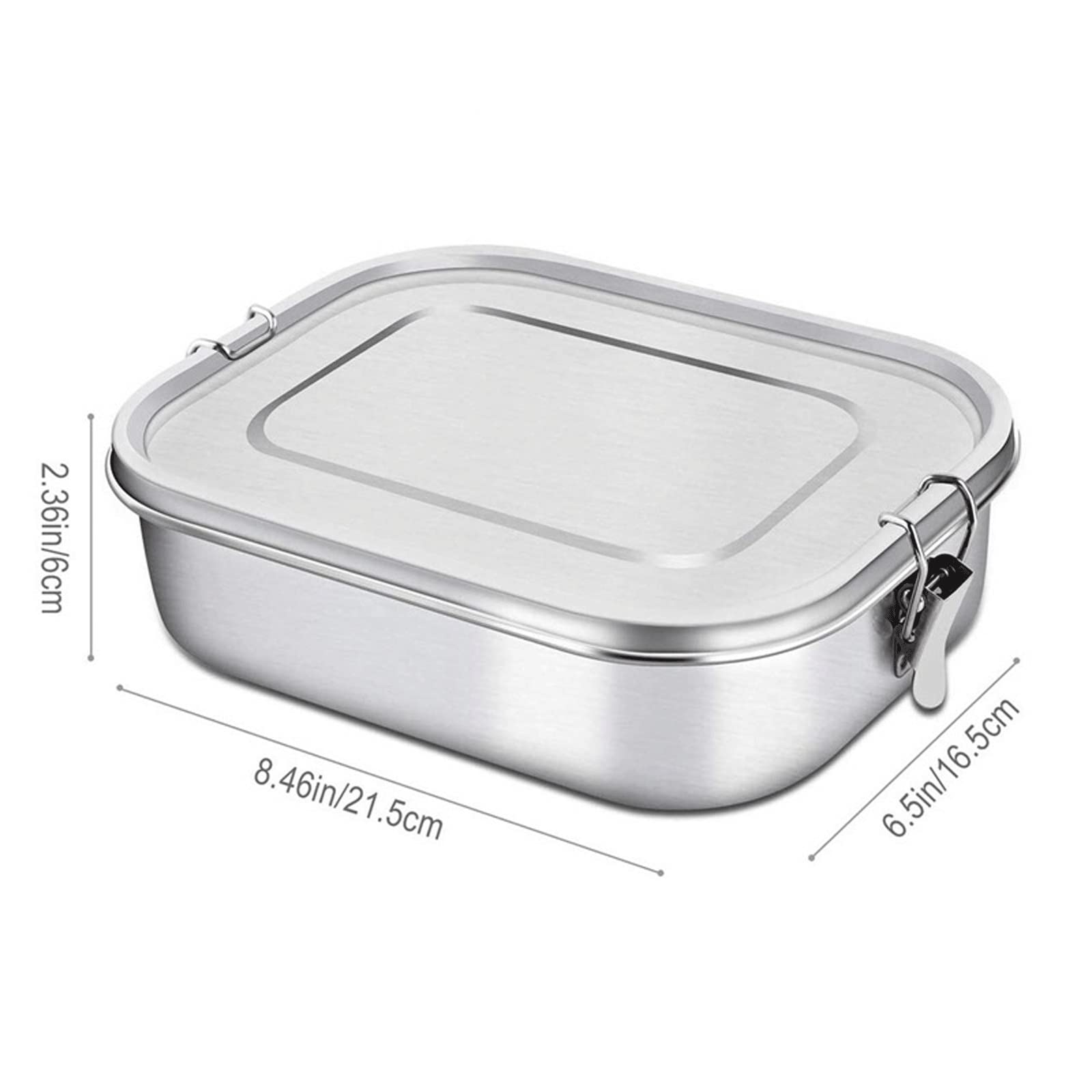 Fiambrera Bento de Acero Inoxidable, con Compartimento para sándwich y Dos acompañamientos, tamaño M.