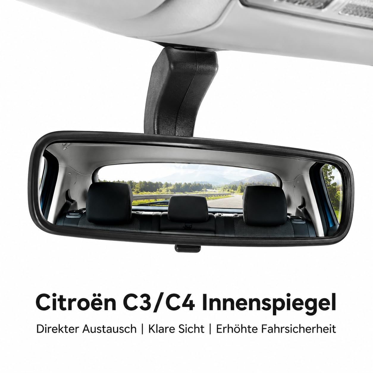 Miroir de Vision Intérieur Sécurité Visuelle Claire pour C3 I C4 I II, Plastique + Remplacement en Verre pour, 1 X Conducteurs de Miroir Intérieur