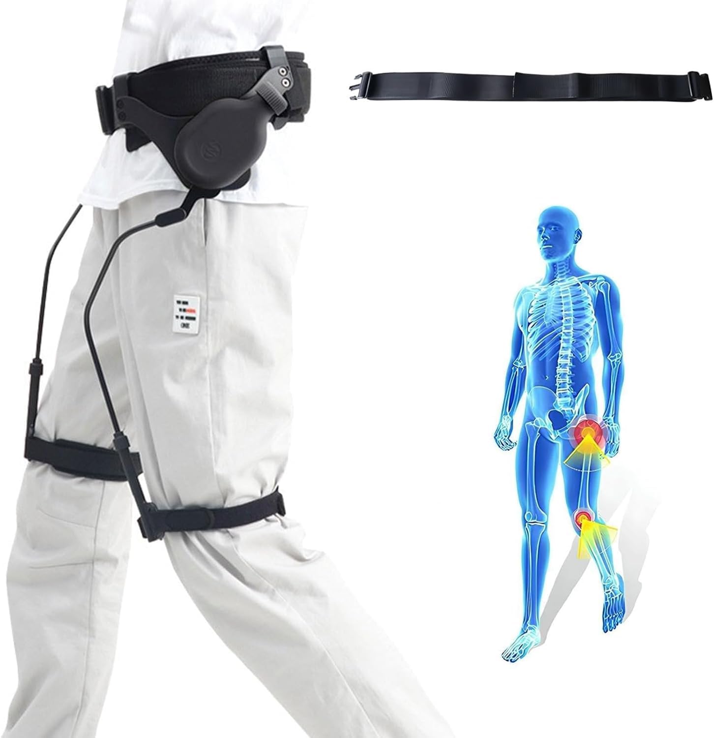 Bionic Power Walking Aids, Adjustable Lower Limbs Assisted Training Equipment, Adjustable Intensity, Walking Saves Effort, for Hiking, Travel & Daily Mobility Support