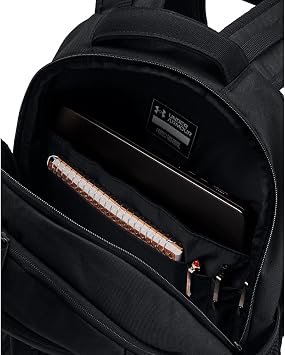 Under Armour Unisex's Hustle 6.0 Backpack, (003) Black/Black/Black, One Size