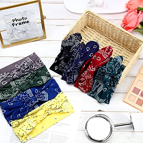 Willbond YY-WILLBOND-798387 13 Pieces Bandana Headband For Women Paisley Hair Bandanas Boho Bow Headbands Elastic Knot Rabbit Ear Head Wrap Cute Hair Accessories thumb #5