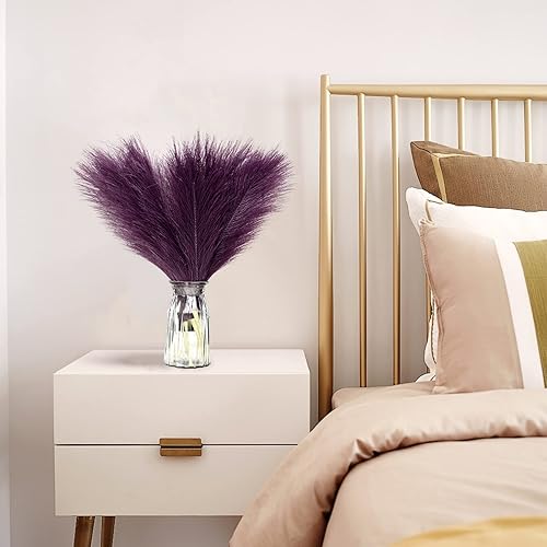 Miniatura 9 de KitWinner Hierba de pampa sintética 6 tallos de hierba de pampa artificial hierba pomposa para jarrón pequeño decoración bohemia del hogar arreglos