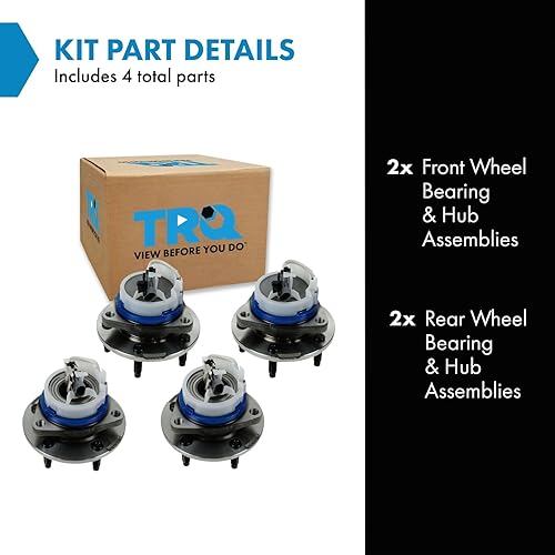 Vista 844 de TRQ Juego de 2 rodamientos y bujes de rueda trasera izquierda y derecha compatible con Ford Expedition 2007-2010 Lincoln Navigator 2007-2010