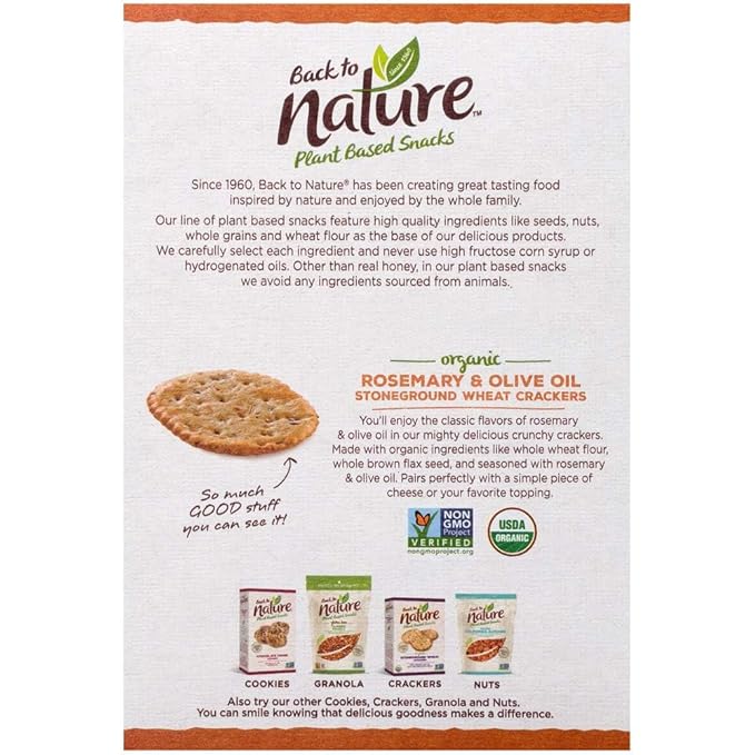 Galletas Back to Nature Stoneground Wheat Crackers Rosemary & Olive Oil - 6 Paquetes miniatura 3