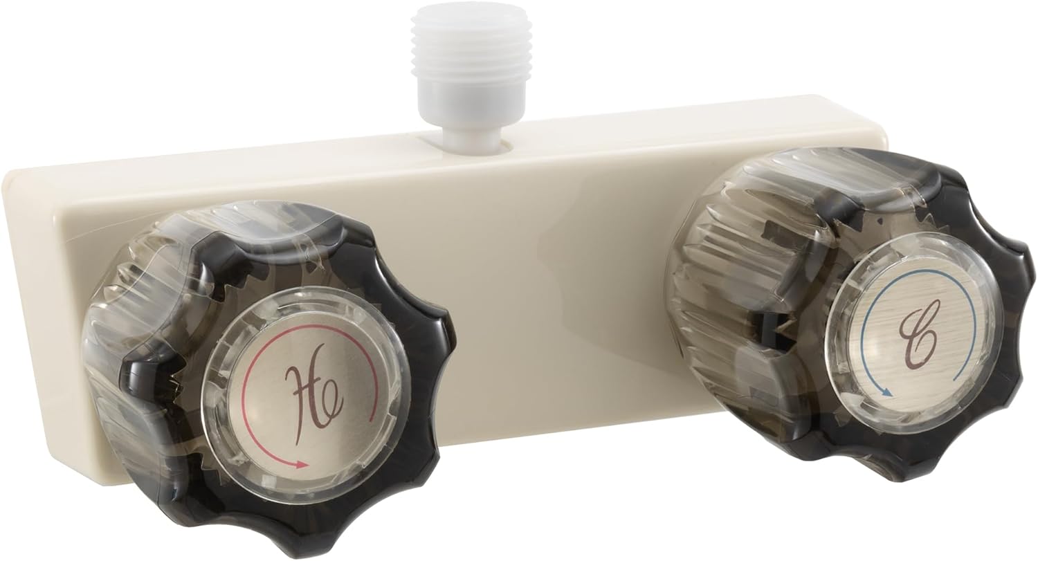 RV/Mobile Home Shower Faucet with Top Threaded Diverter - Parchment Finish