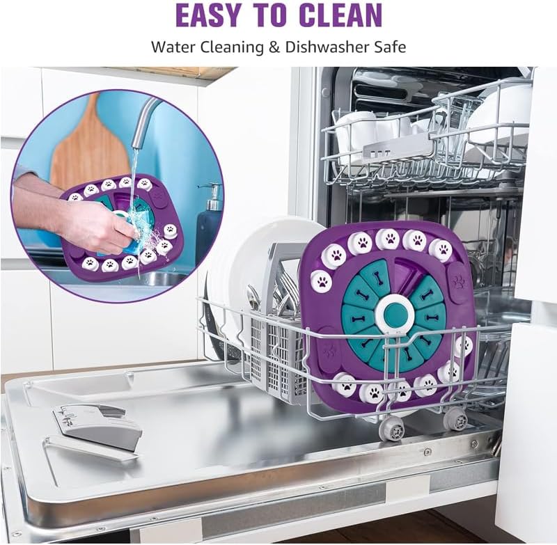 Interactive Treat Dispensing Enrichment Toy with 24 Hidden Compartments, Slow Feeder IQ Training Game for Small, Medium & Large Dogs