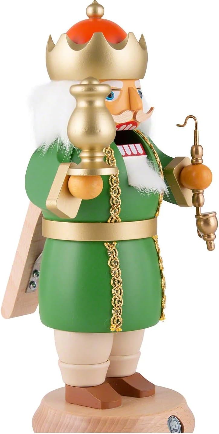 MRB Handmade incense smokers RAUCHKNACKER® DIE DREI WEISEN Original handmade ore mountains 14X27 CM Strictly limited edition holy three kings gratis 1 pack of incense candles (Caspar), Large