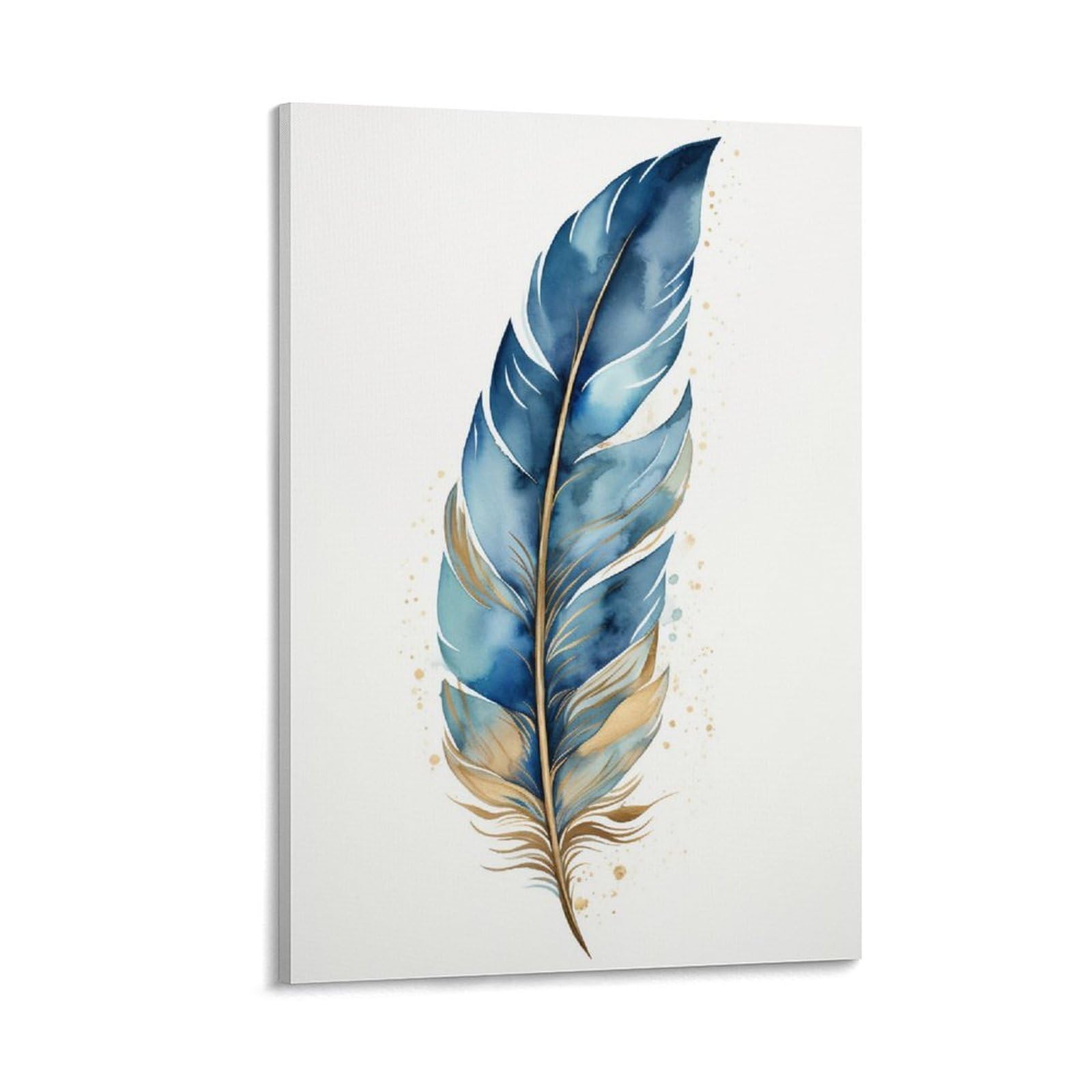 Foccar Frame-Abstract Feather Abstract Feather Wall Art Prints Vintage Watercolor Beautiful Modern Pictures On Canvas Poster Wall Decor For Bedroom Home Decorations