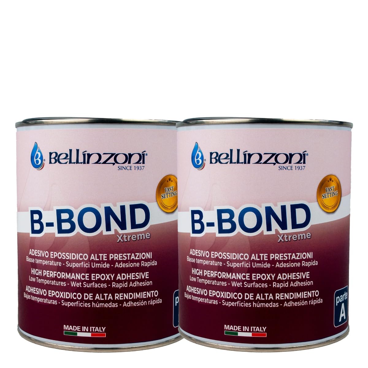 Bellinzoni B-Bond Xtreme Masilla epoxi bicomponente 3 kg (1,5 + 1,5) para mármol, piedra, cuarzo, cerámica