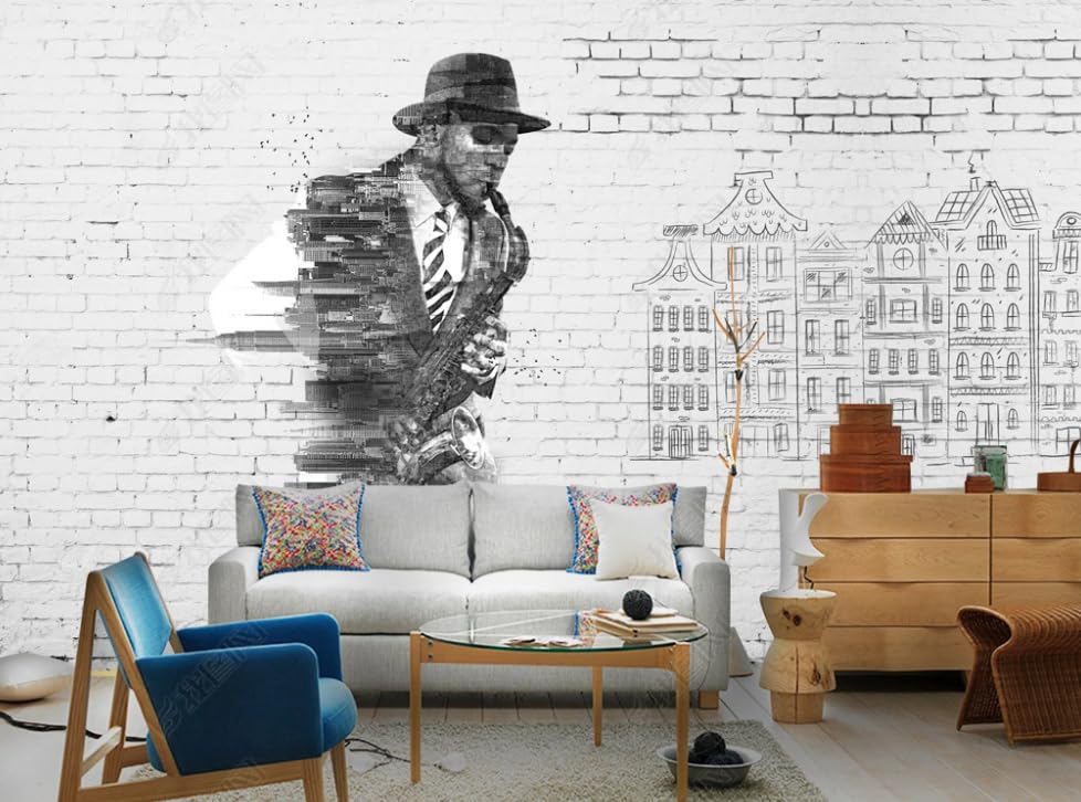 Papier peint intissé musique déco murale grand format pour restaurant