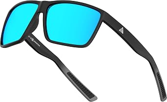 SIPLION Polarized Sunglasses Men Driving UV400 Protection Lightweight Square Sun glasses TR90 frame for Travel Hiking
