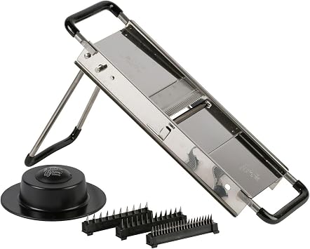 Bron Coucke Professional Mandoline Slicer Stainless Steel Julienne, Waffle & French Fry Cutter Adjustable Thickness